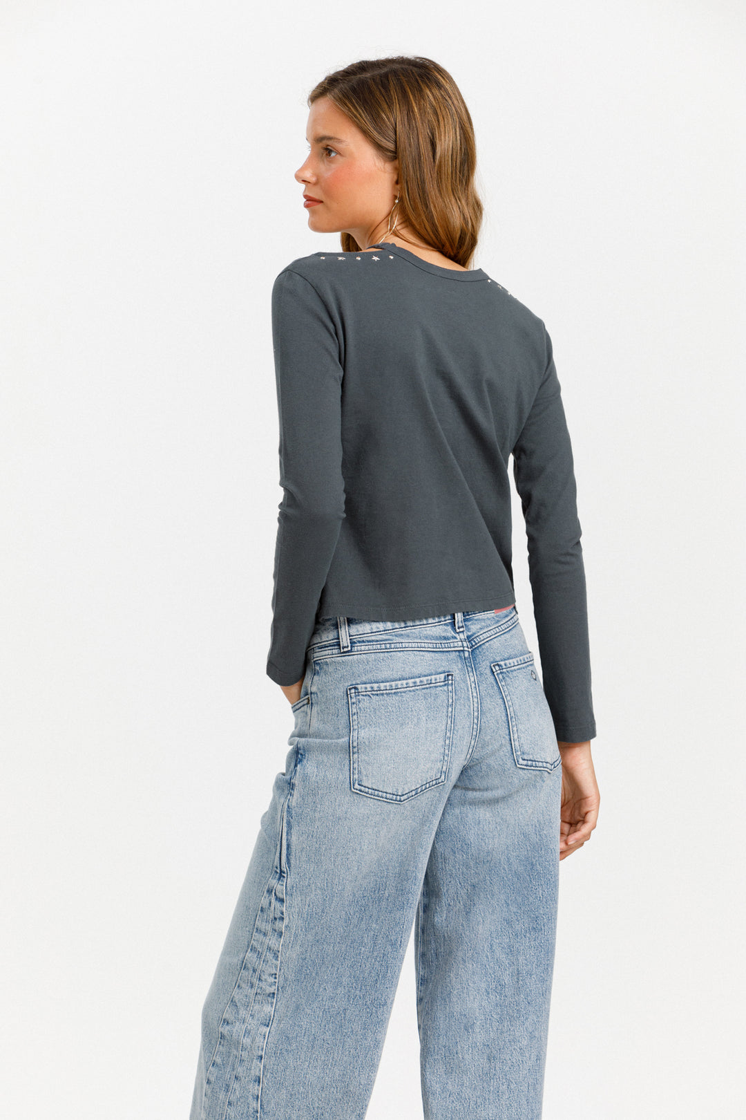JEANS WIDELEG CORTES DENIM