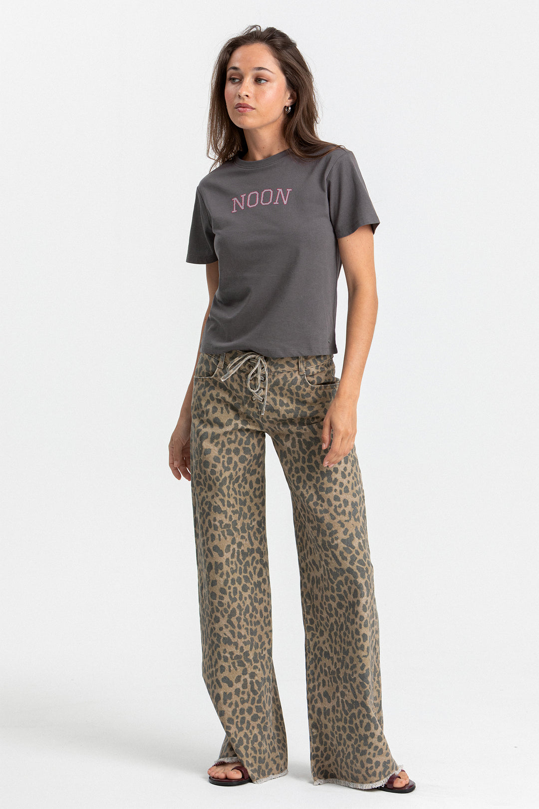 JEANS WIDELEG LAZADA LEOPARDO