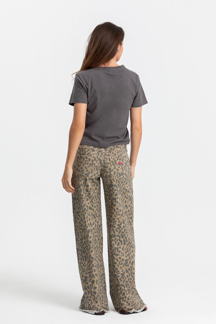JEANS WIDELEG LAZADA LEOPARDO
