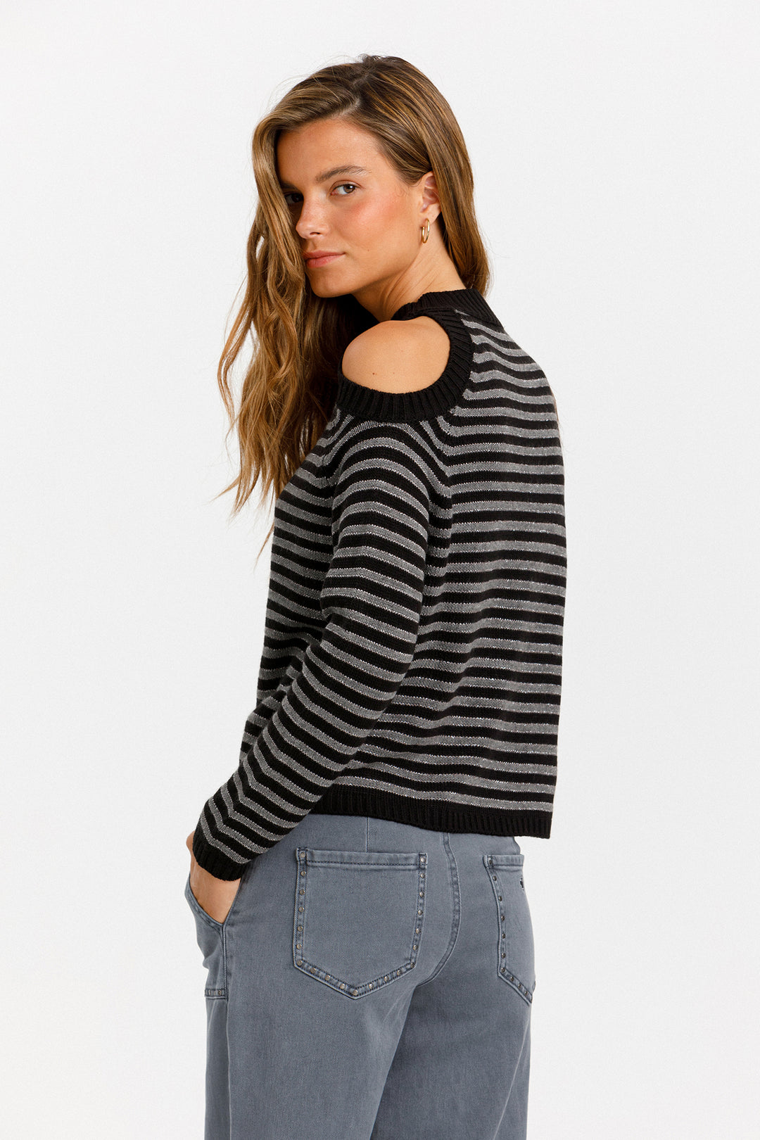 STRIPED SLIT JUMPER