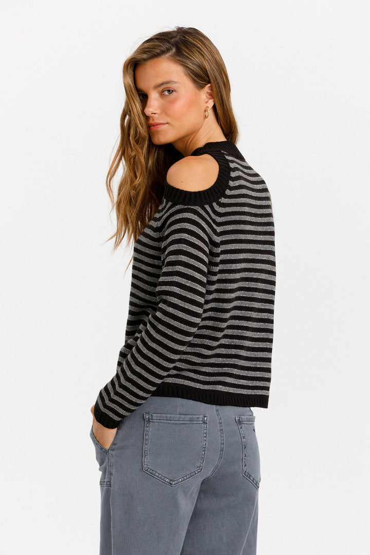 STRIPED SLIT JUMPER