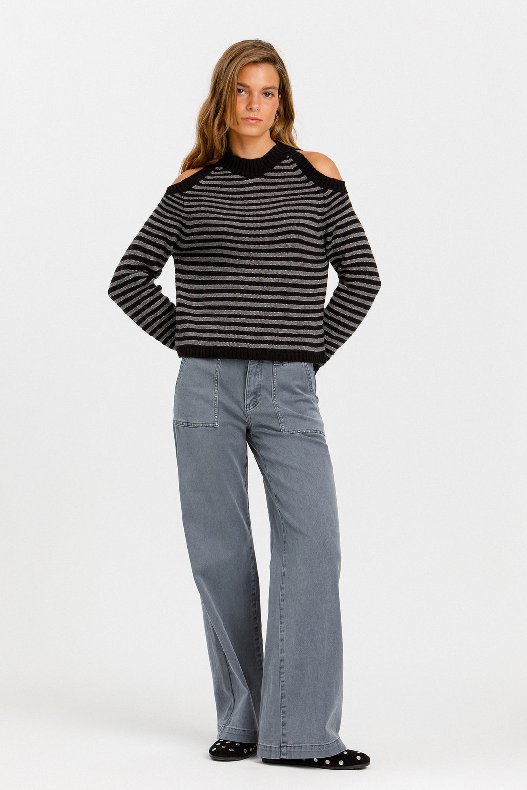 STRIPED SLIT JUMPER