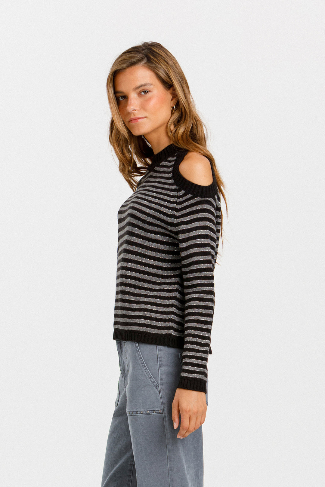 STRIPED SLIT JUMPER