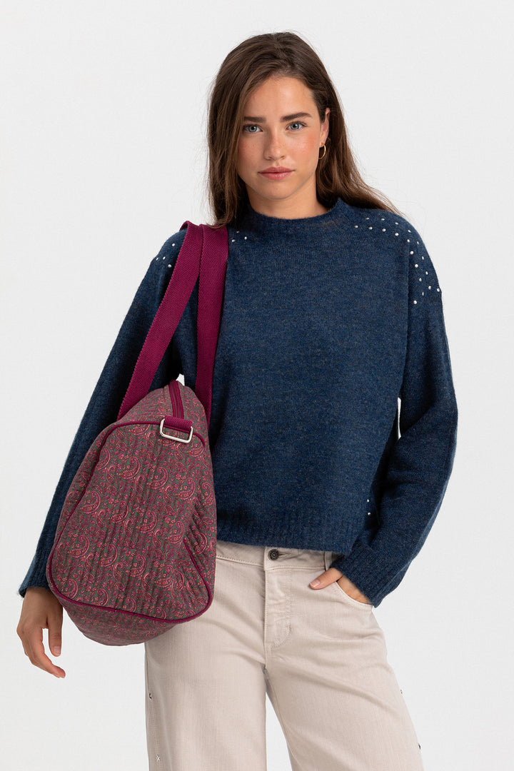 STUDDED CREW NECK SWEATER
