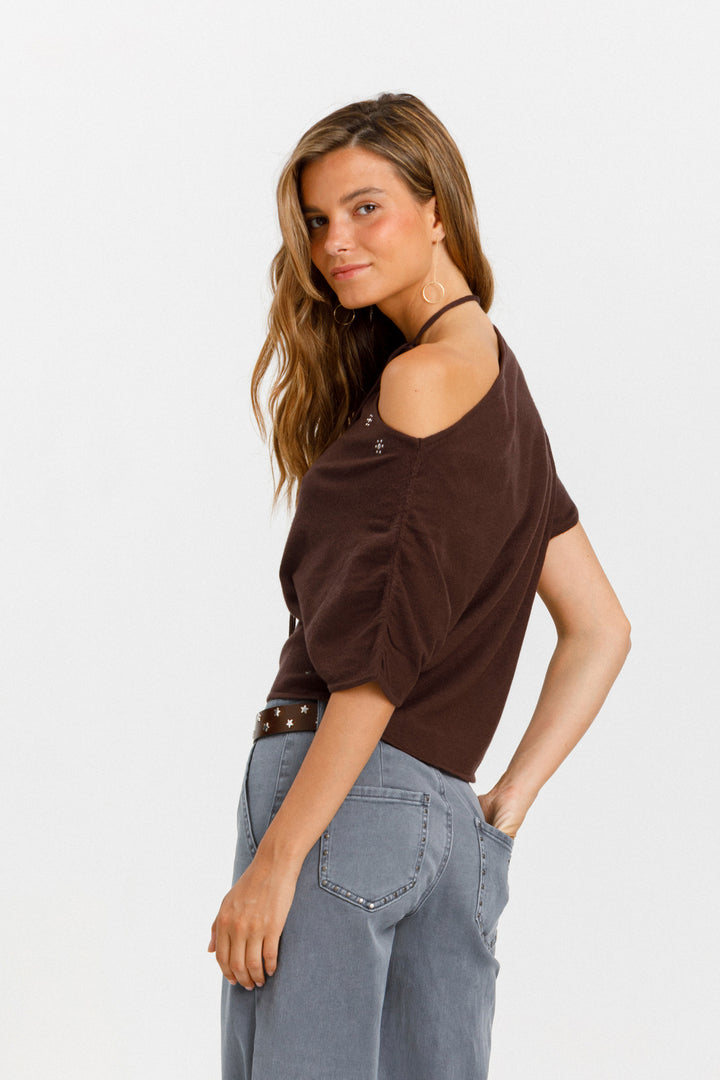 TIE STUD JERSEY TOP