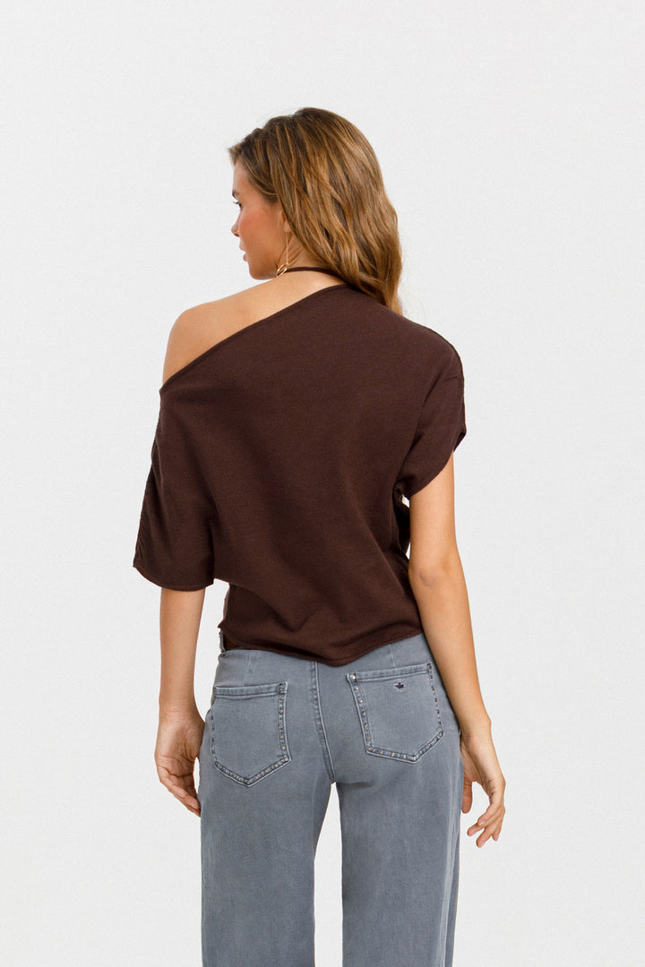 TIE STUD JERSEY TOP