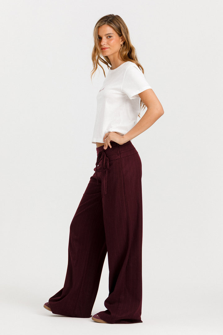 PANTALON ANCHO RAYAS LAZOS