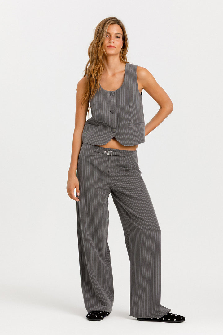PANTALON HEBILLA RAYAS LUREX
