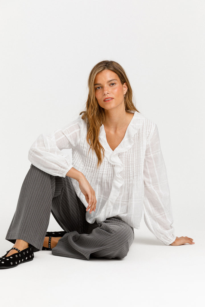 PANTALON HEBILLA RAYAS LUREX