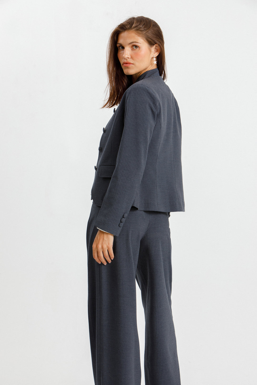 PANTALON TRAJE BOTONES RAYAS