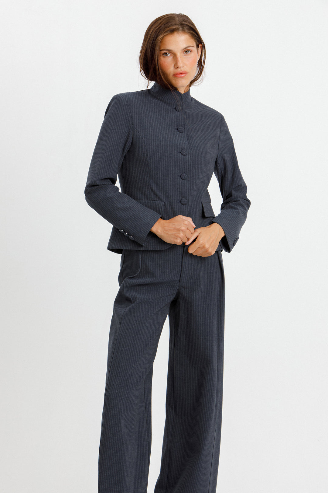 PANTALON TRAJE BOTONES RAYAS