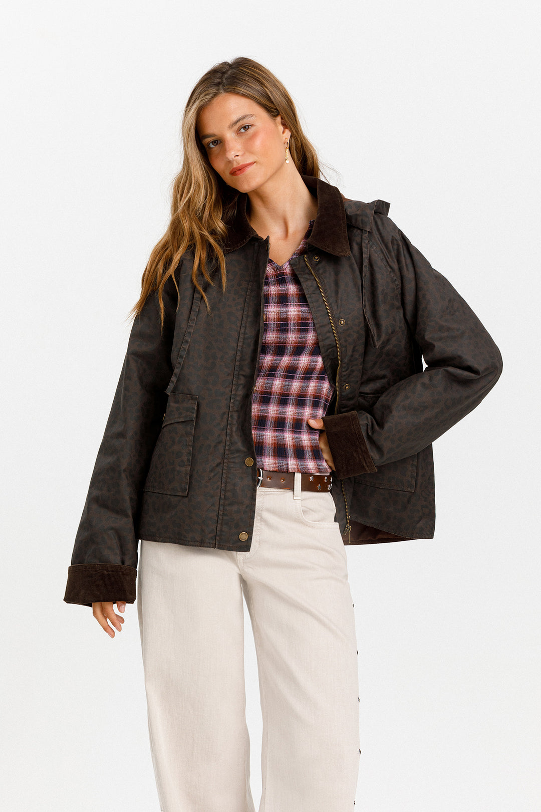 PARKA IMPERMEABLE CAPUCHA LEOPARDO
