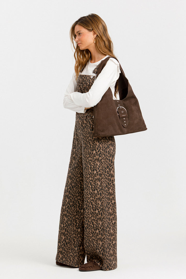 LEOPARD RELAXED FIT DUNGAREES