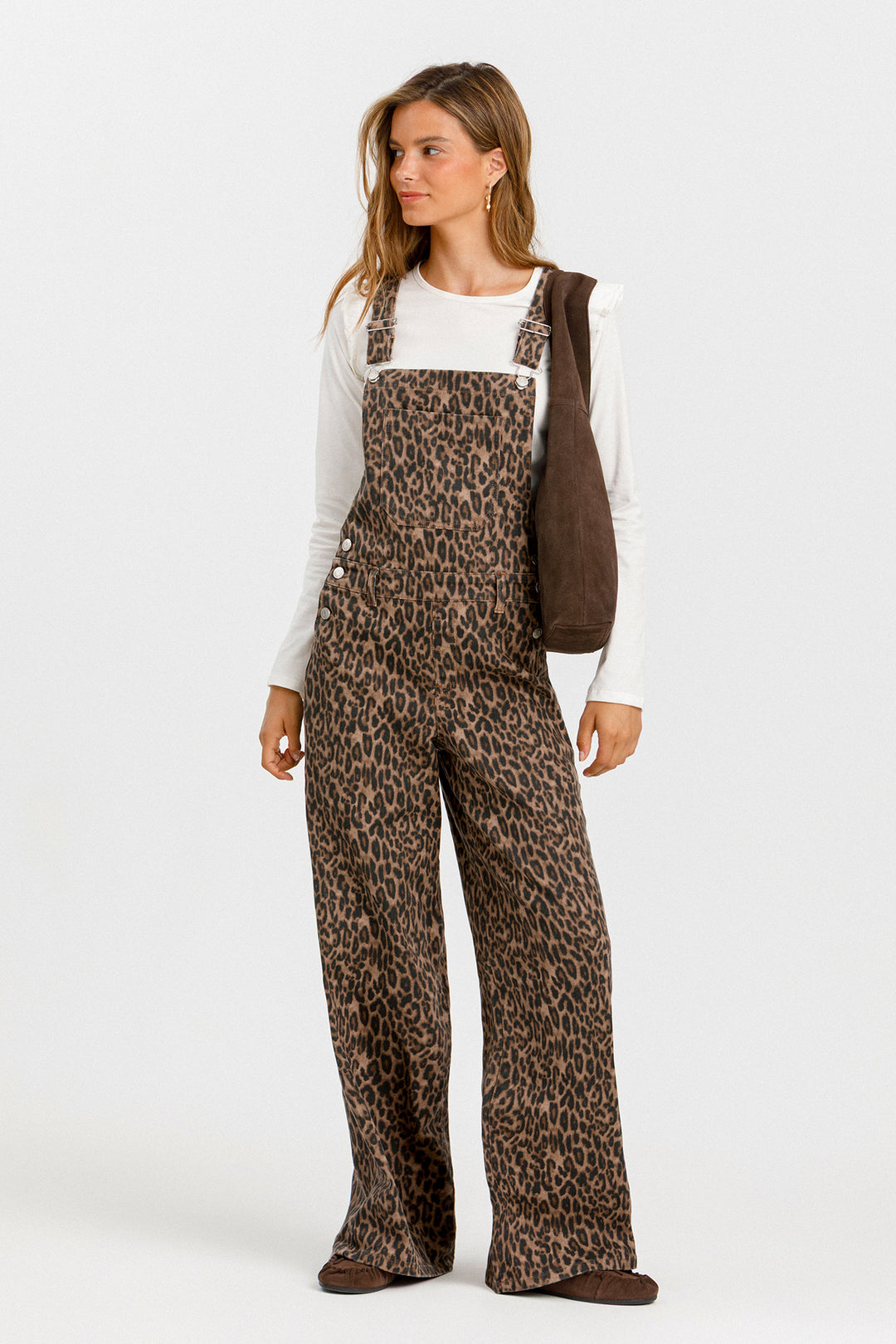 LEOPARD RELAXED FIT DUNGAREES
