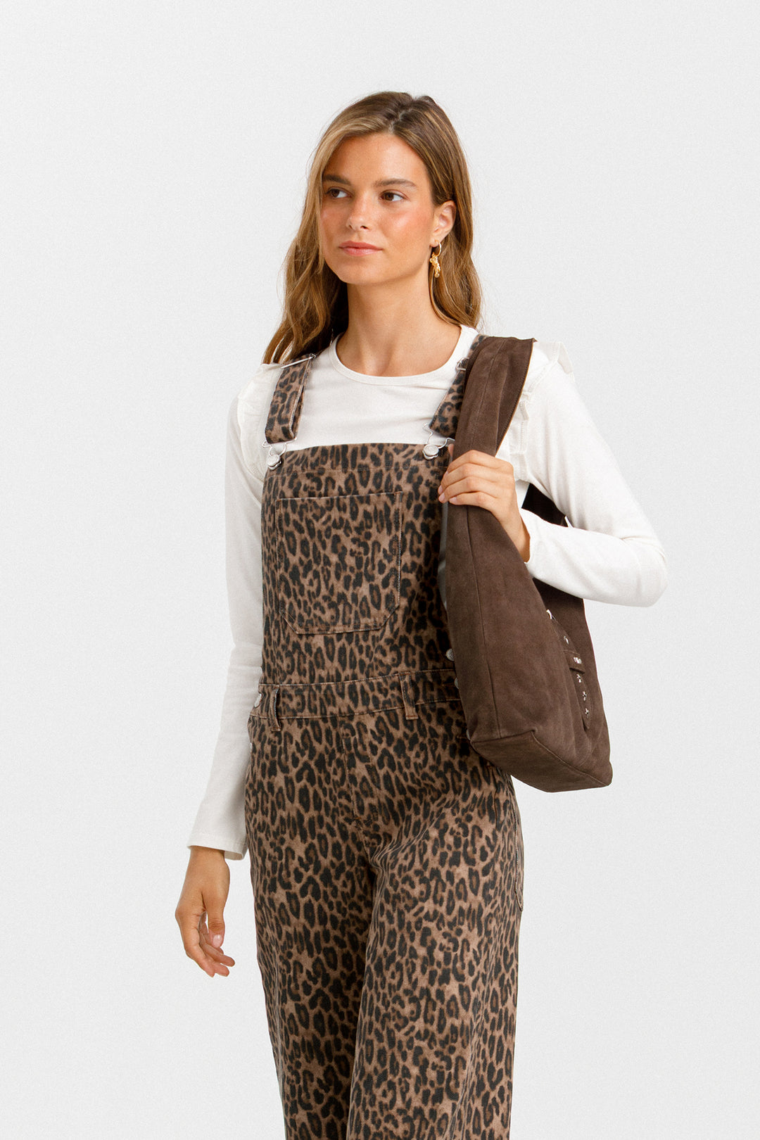 LEOPARD RELAXED FIT DUNGAREES
