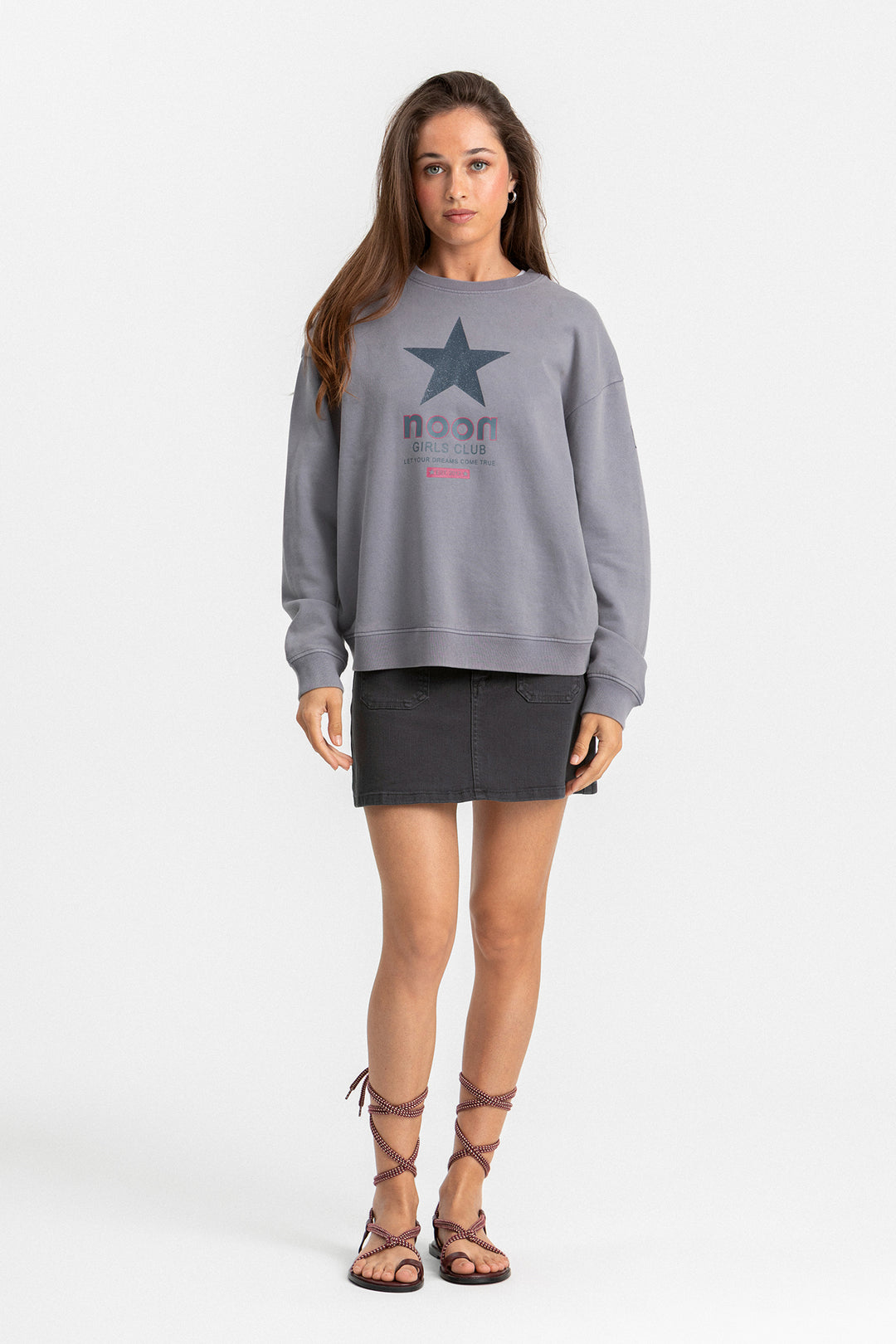 SUDADERA PRINT GLITTER ESTRELLA