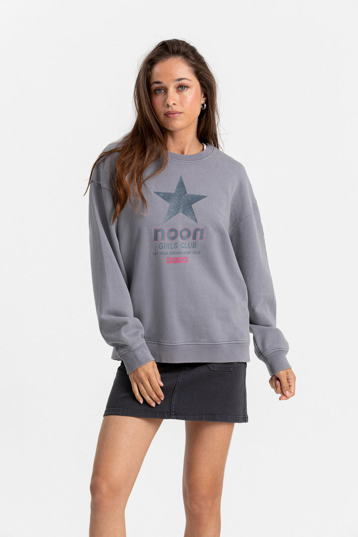SUDADERA PRINT GLITTER ESTRELLA
