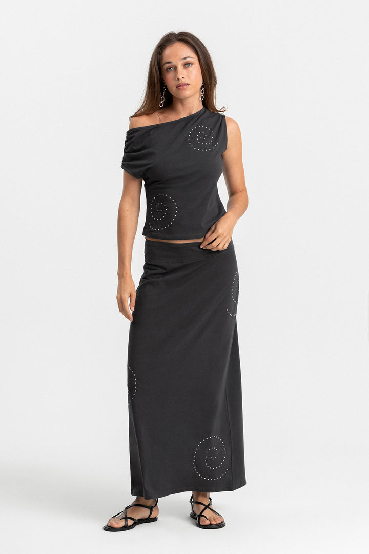 TOP ASIMETRICO TACHAS ESPIRAL