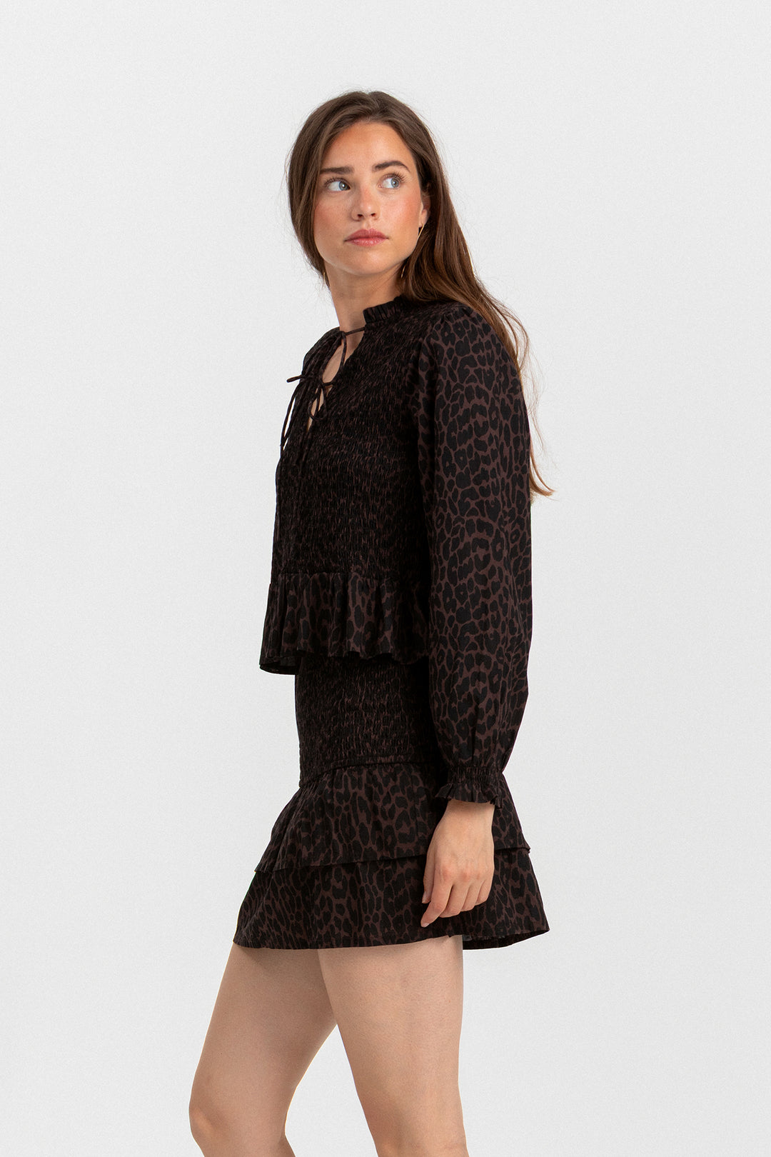 TOP FRUNCIDO LEOPARDO
