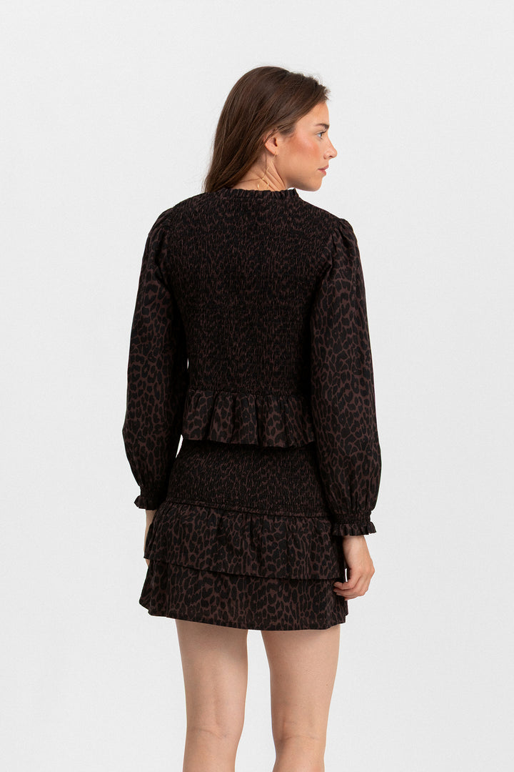 TOP FRUNCIDO LEOPARDO