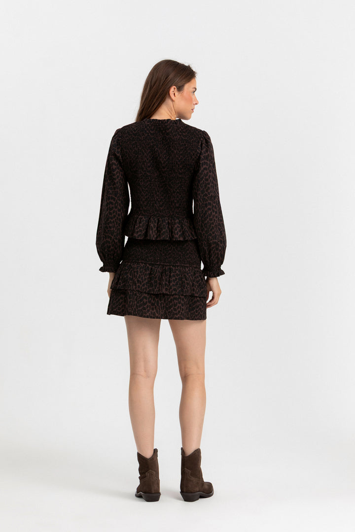 TOP FRUNCIDO LEOPARDO