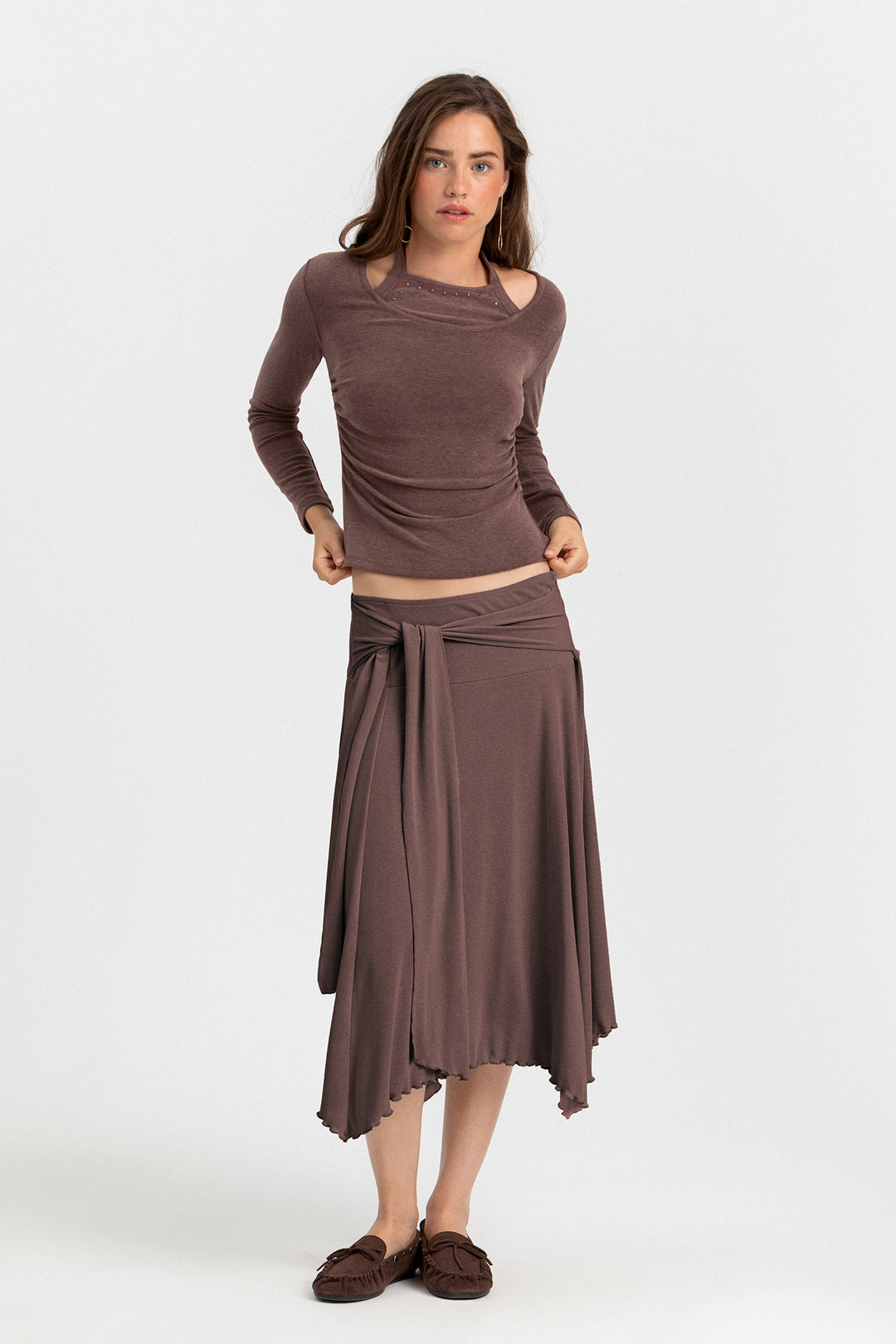 TOP HALTER MANGA LARGA