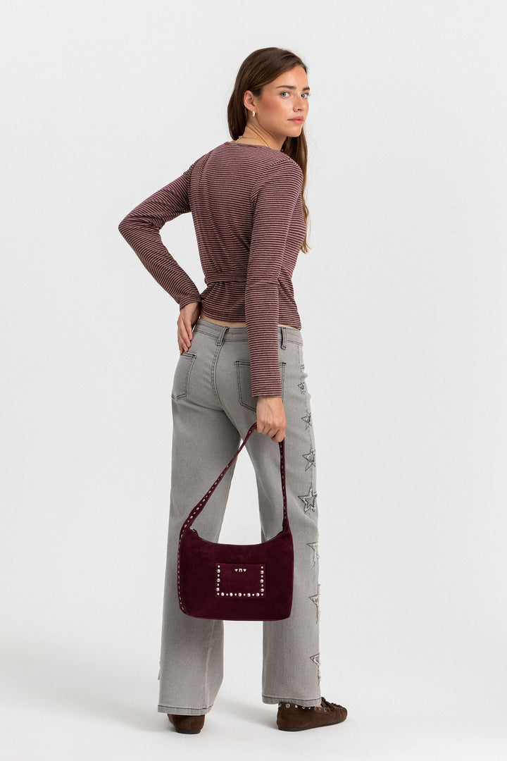 STUDDED POCKET SHOULDER BAG