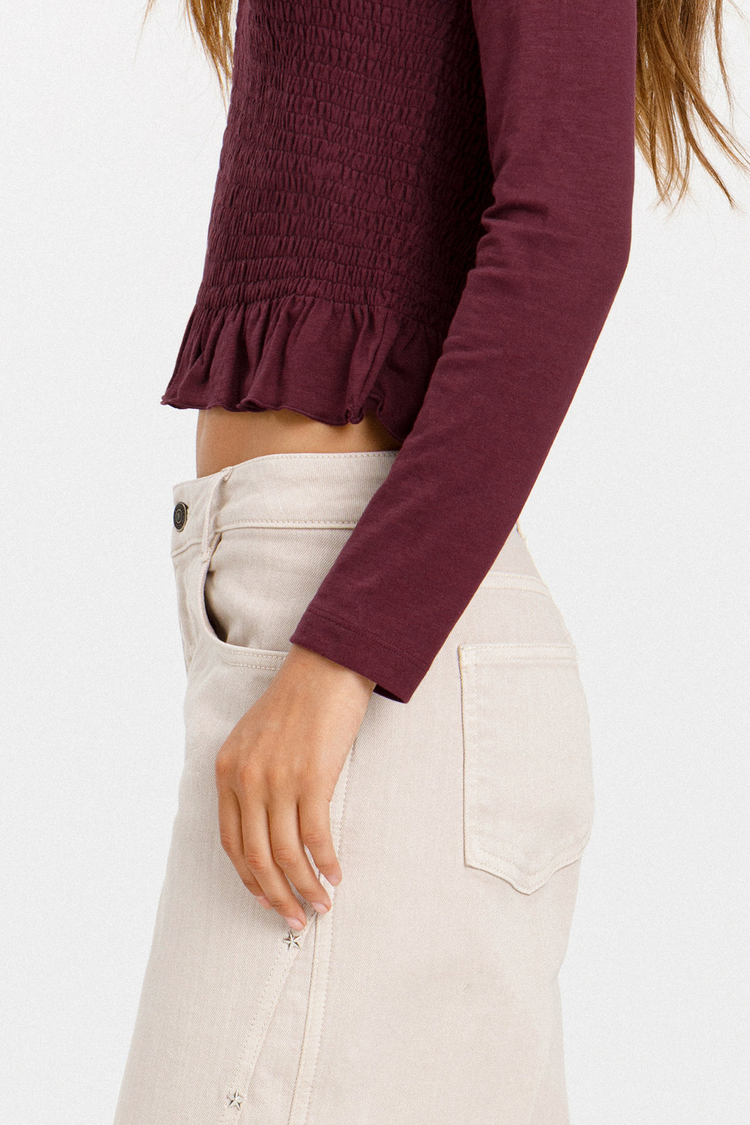 SMOCKED FLOUNCE TOP