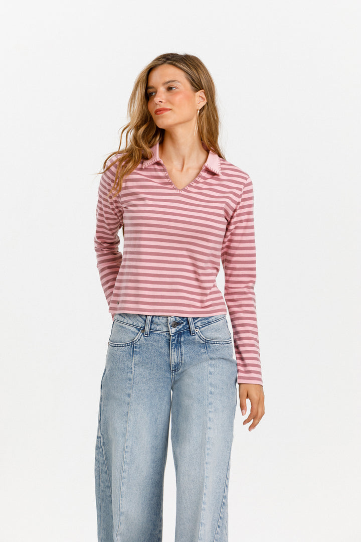 TOP POLO RAYAS BORDADO