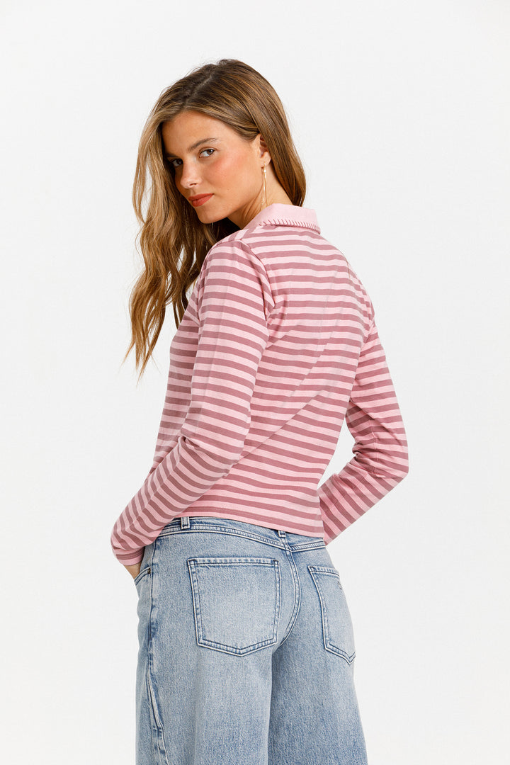 TOP POLO RAYAS BORDADO