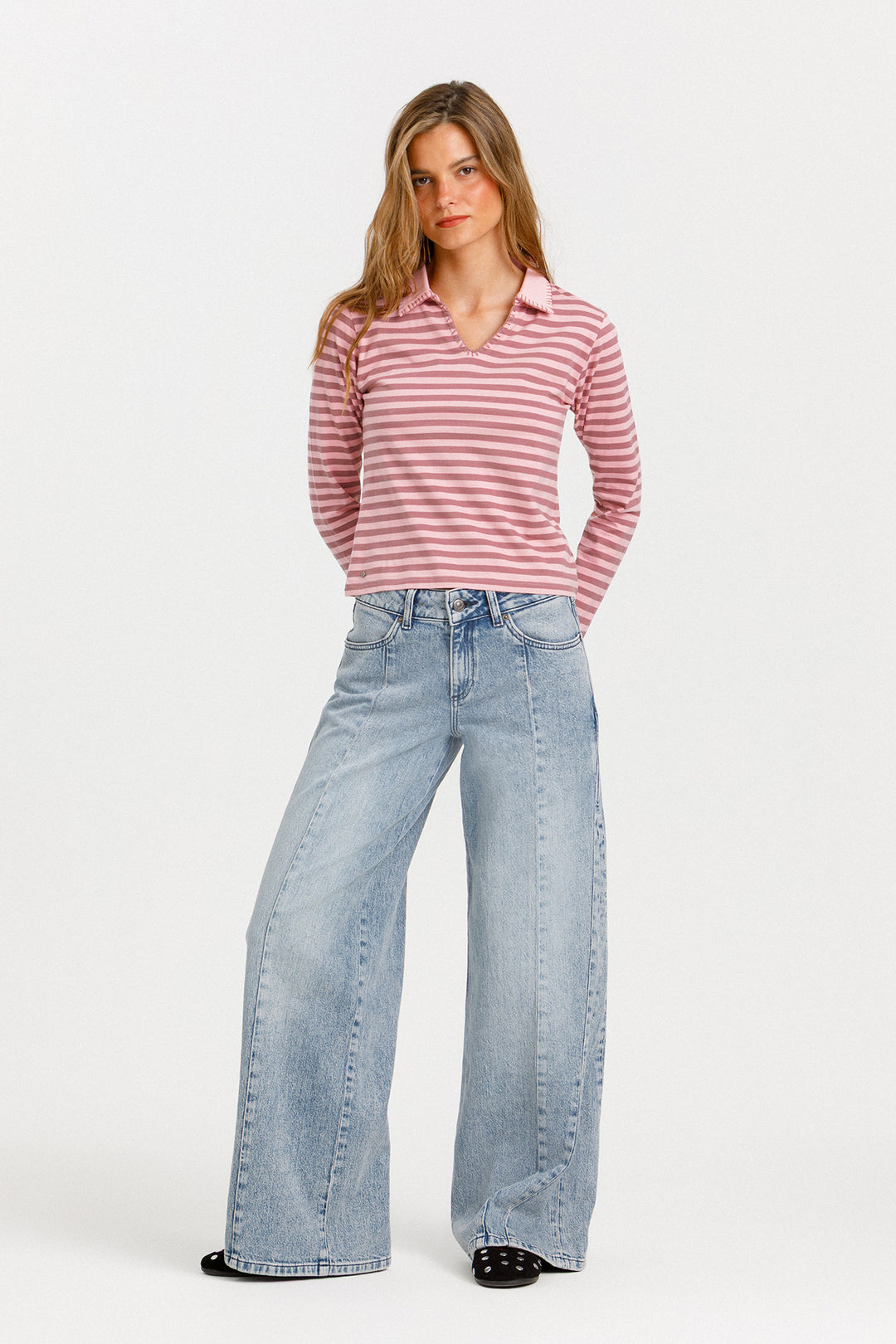 TOP POLO RAYAS BORDADO
