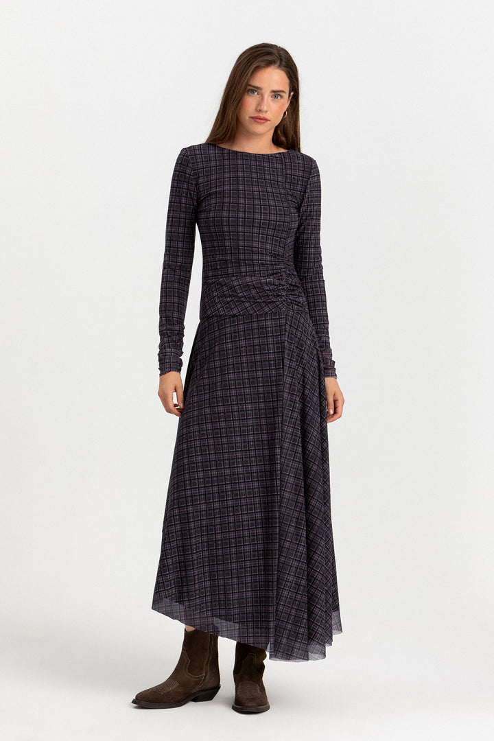VESTIDO MIDI CUADROS