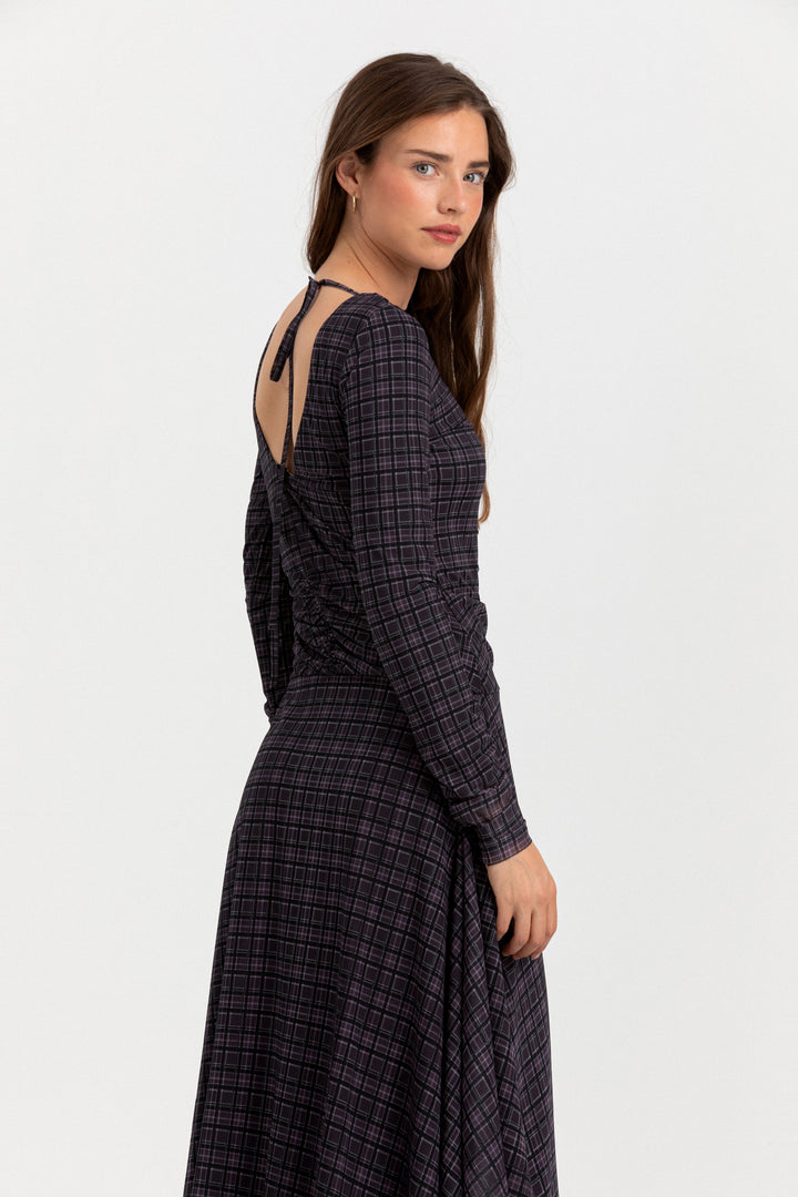 VESTIDO MIDI CUADROS