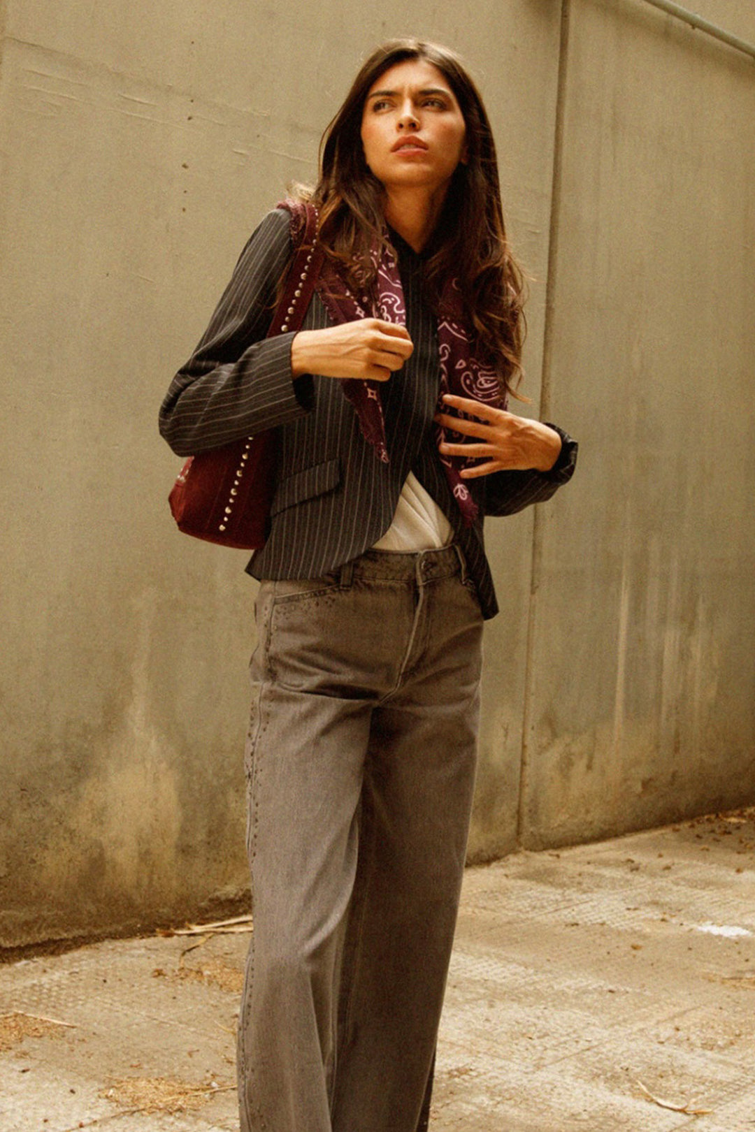 STRIPED DOUBLE-BREASTED BLAZER