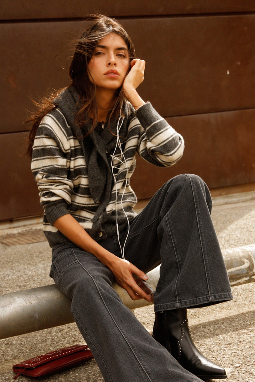 OVERSIZE STRIPED CARDIGAN