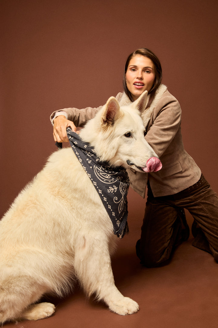 SUEDE JACKET WITH FUR COLLAR