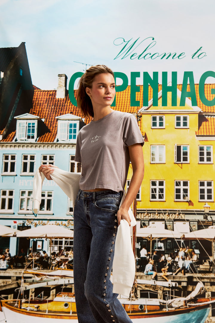 STUDDED MAXI DENIM JEANS