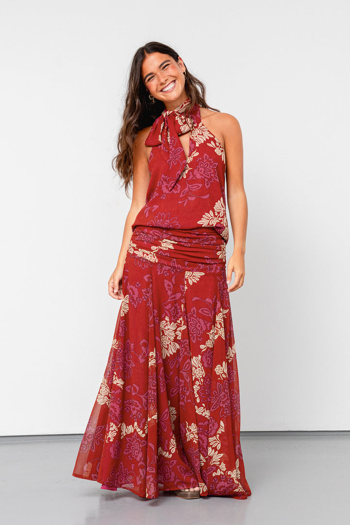 SIERRA MER GODET MIDI SKIRT