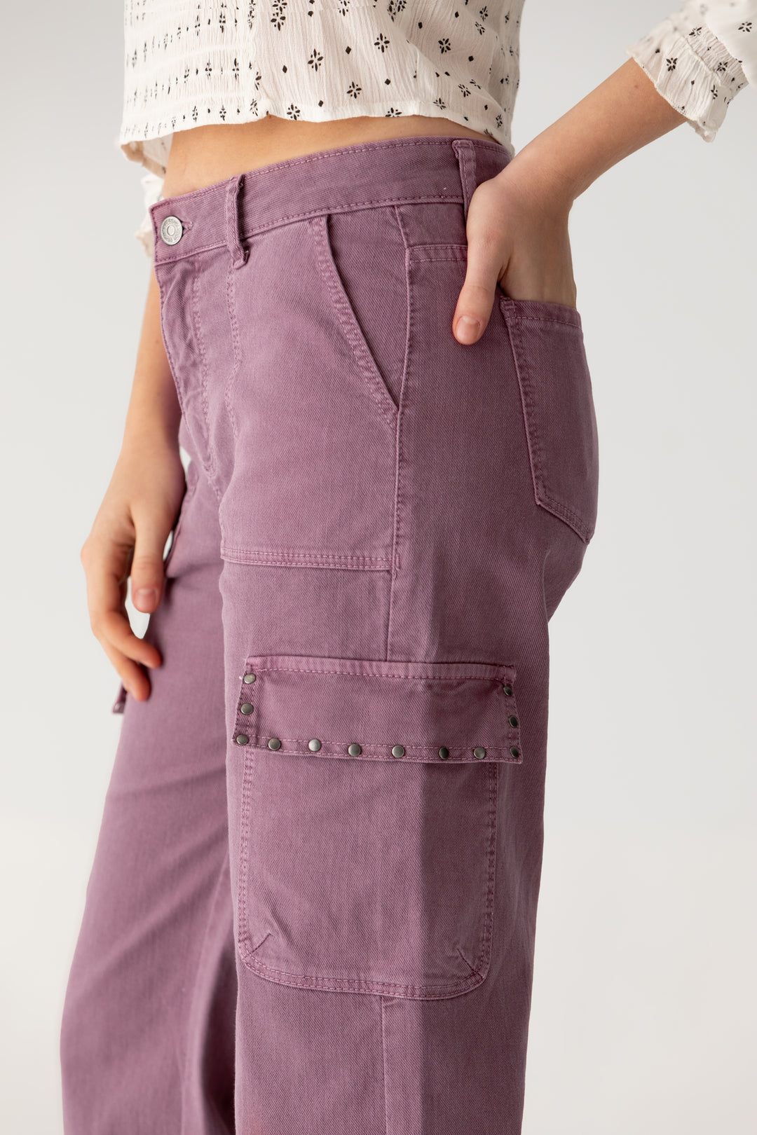 JEANS CULOTTE CARGO ESTUDADO