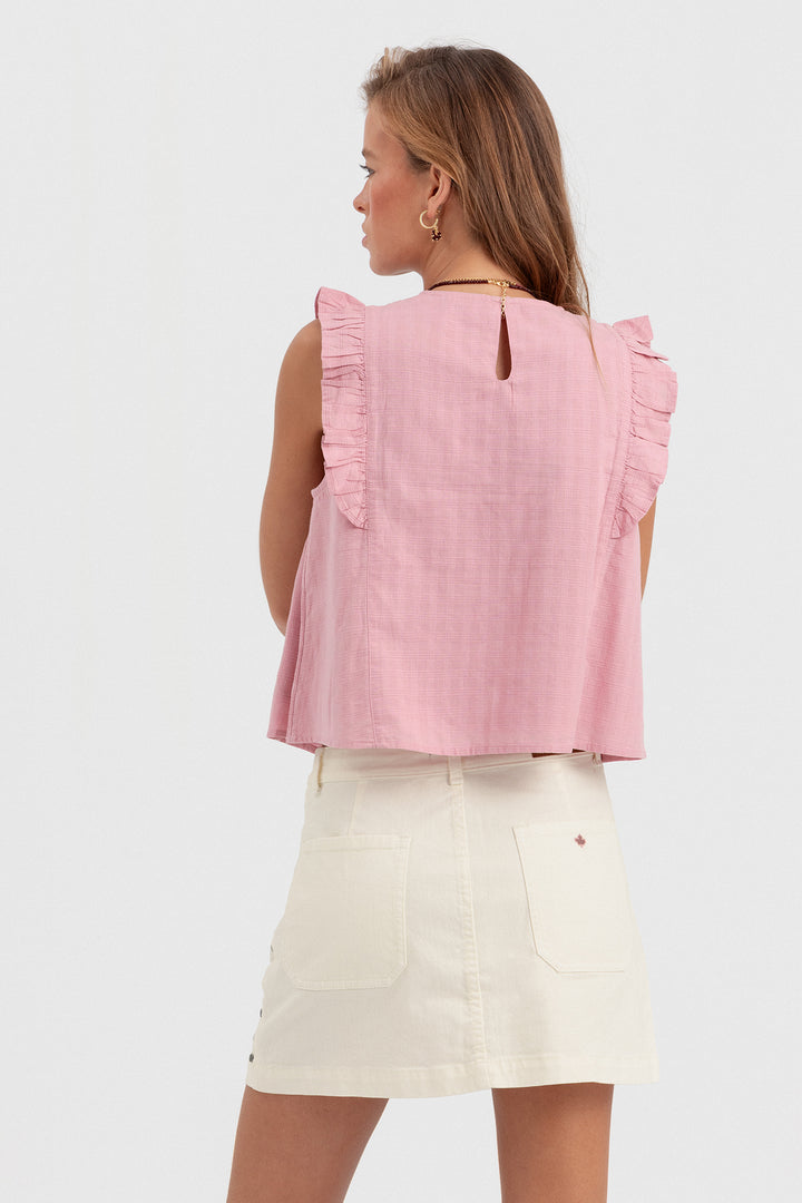EMBROIDERED BLOUSE WITH STRIPES