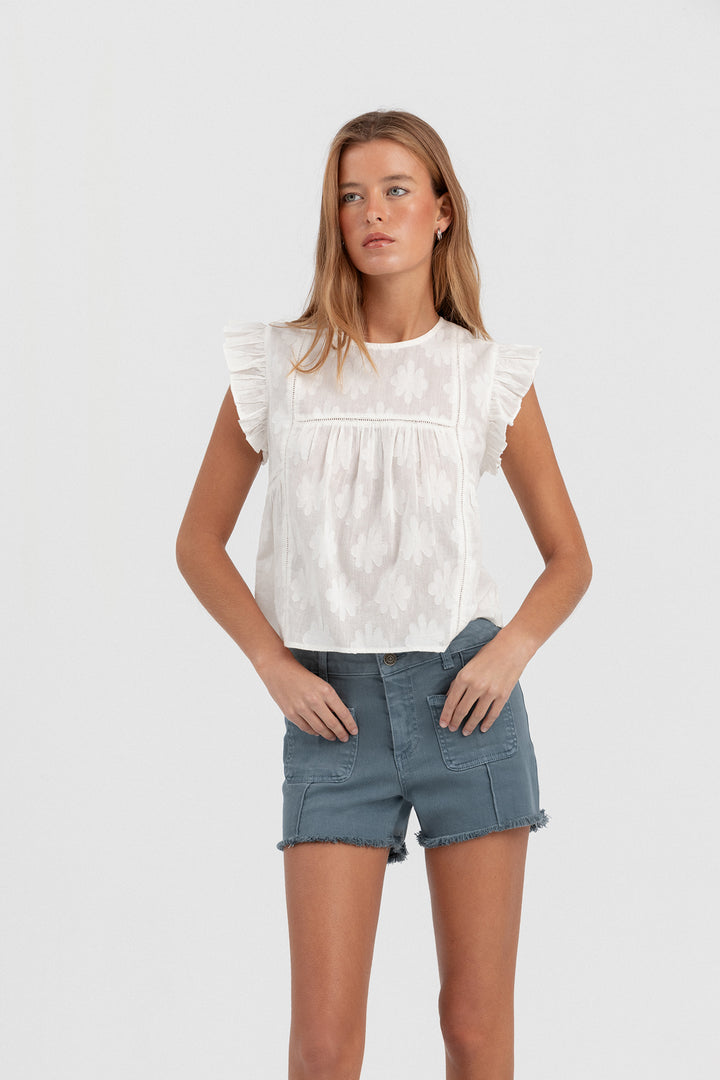 BLOUSE WITH FLORAL DETAIL