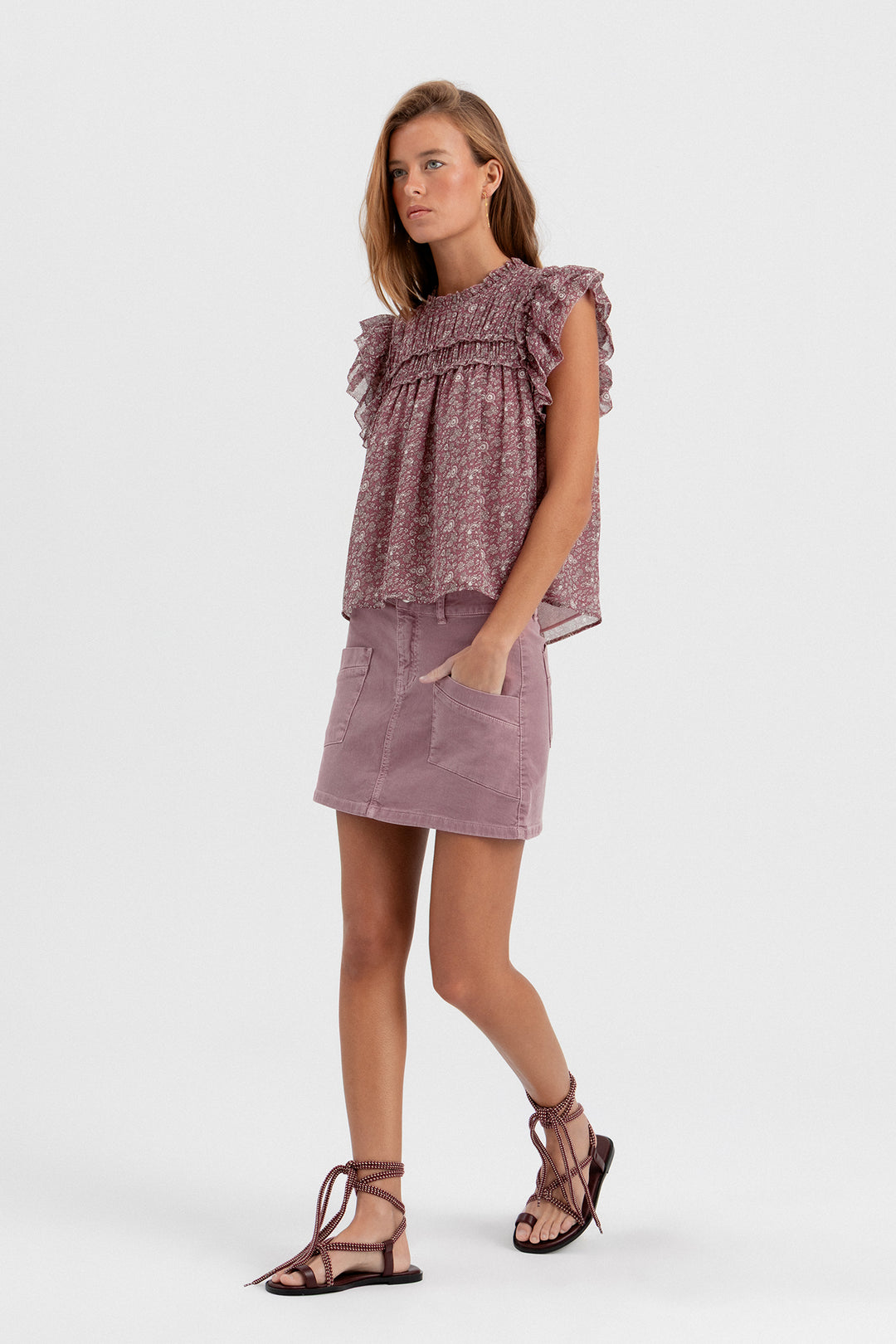 BLUSA FRUNCIDA ESTAMPADA