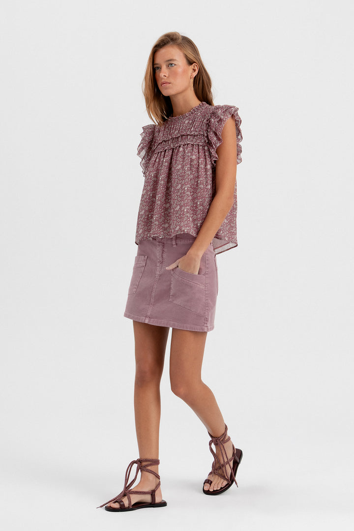 BLUSA FRUNCIDA ESTAMPADA