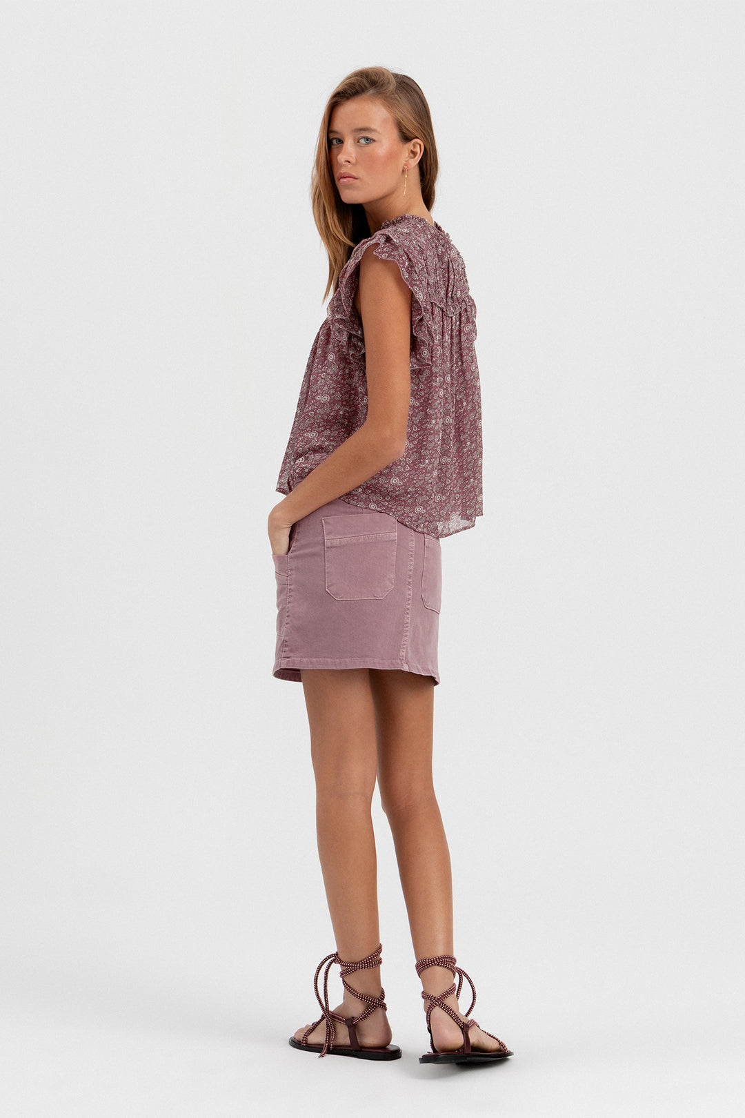 BLUSA FRUNCIDA ESTAMPADA
