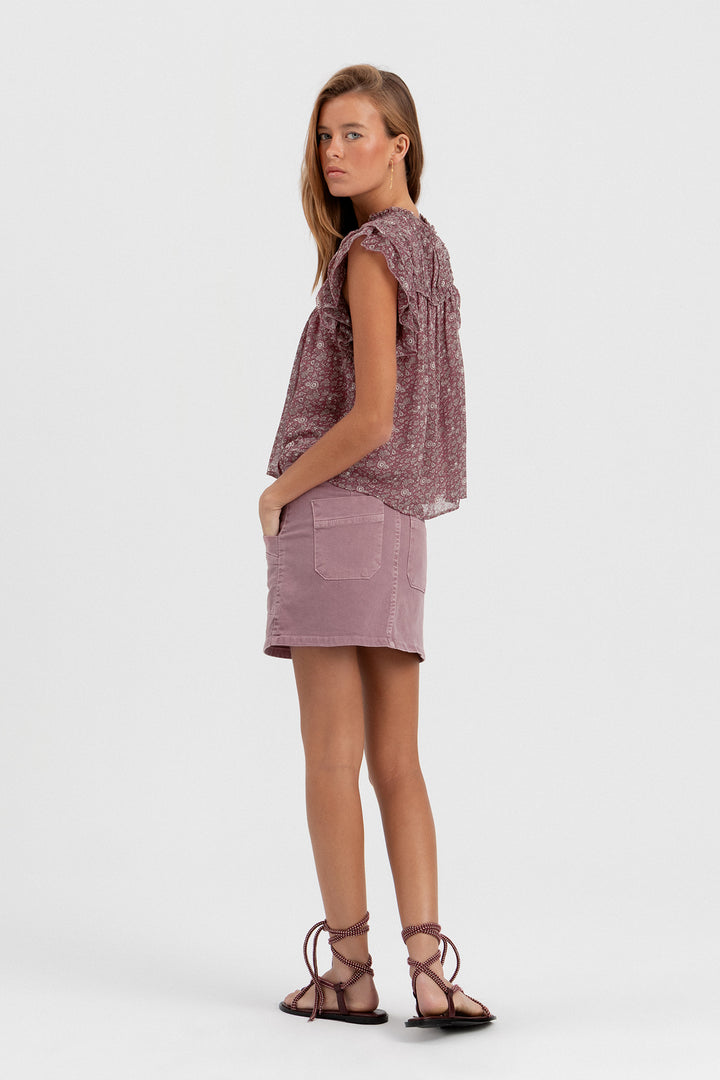 DENIM MINI SKIRT WITH POCKETS