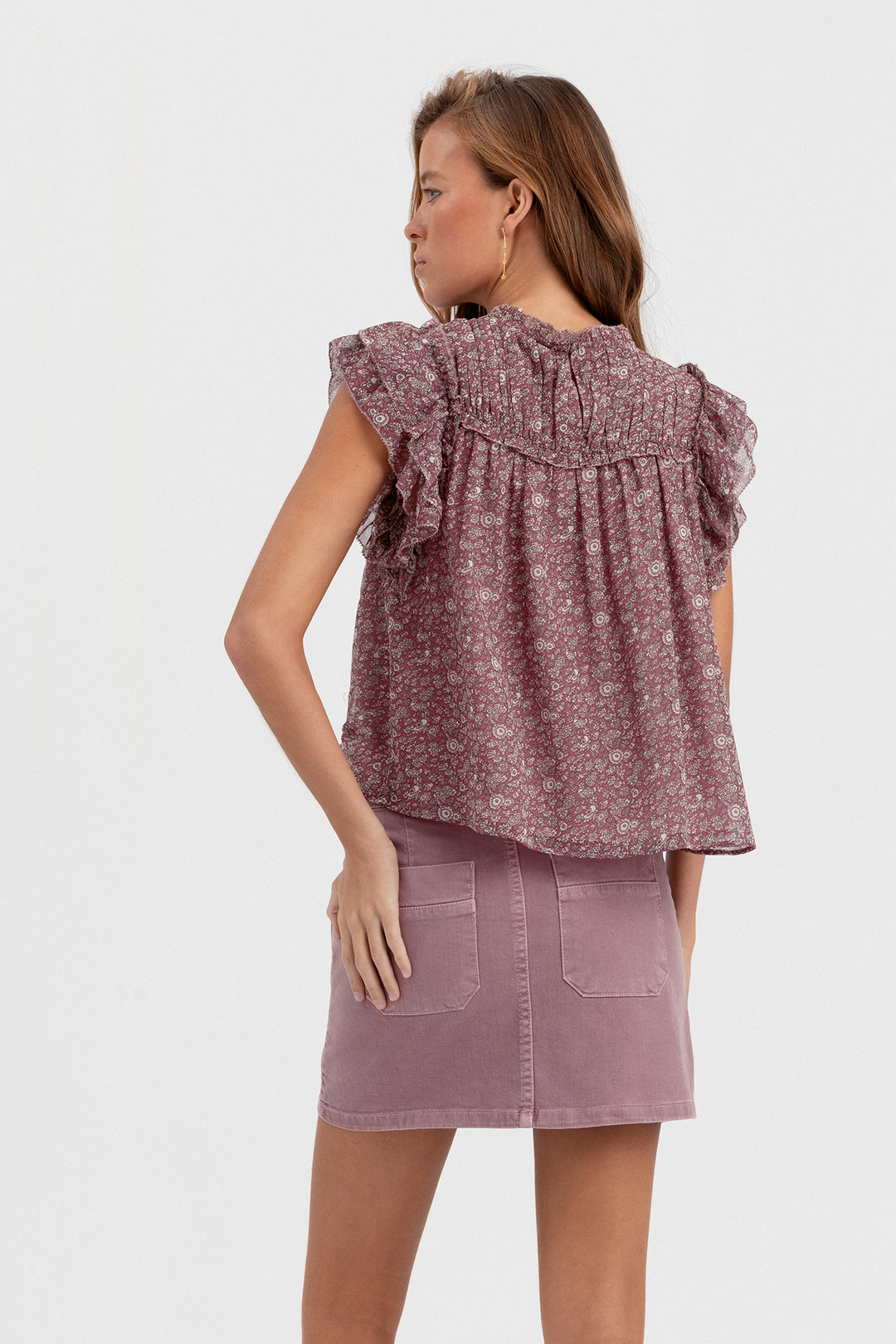 BLUSA FRUNCIDA ESTAMPADA