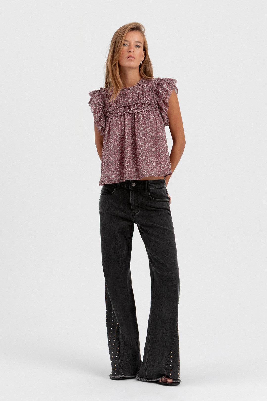 BLUSA FRUNCIDA ESTAMPADA