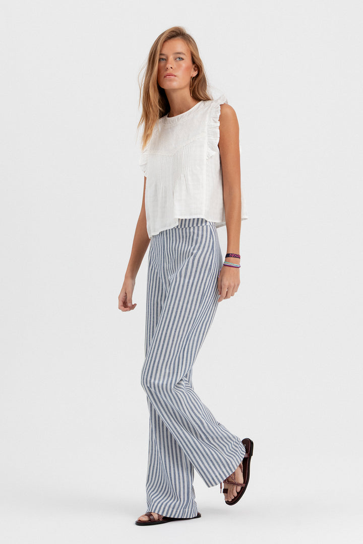 EMBROIDERED BLOUSE WITH STRIPES
