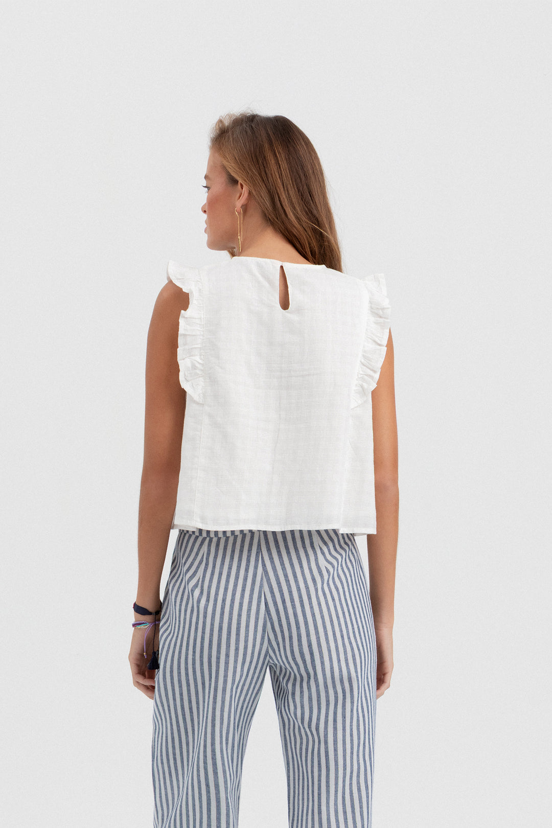 EMBROIDERED BLOUSE WITH STRIPES