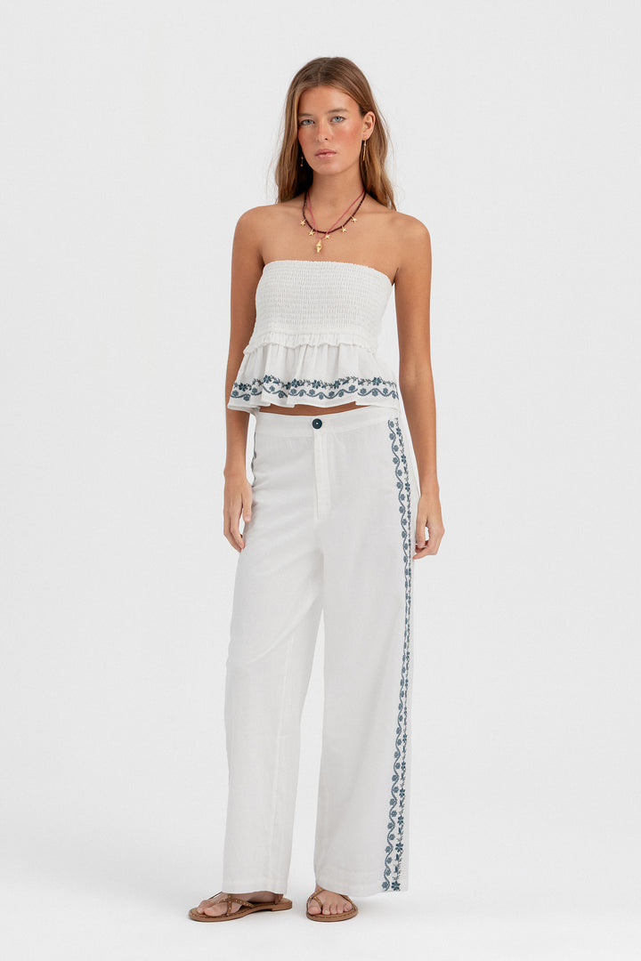 PANTALON BORDADO CONTRASTE